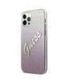 Guess GUHCP12MPCUGLSPI iPhone 12/12 Pro 6.1" pink/pink hardcase Glitter Gradient Script