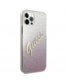 Guess GUHCP12MPCUGLSPI iPhone 12/12 Pro 6.1" pink/pink hardcase Glitter Gradient Script