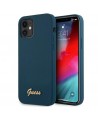 Guess GUHCP12SLSLMGBL iPhone 12 mini 5.4" blue/blue hardcase Metal Logo Script