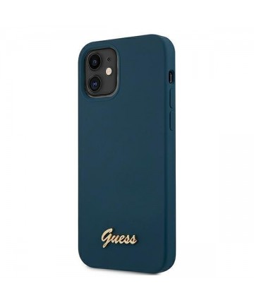 Guess GUHCP12SLSLMGBL iPhone 12 mini 5.4" blue/blue hardcase Metal Logo Script