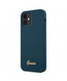 Guess GUHCP12SLSLMGBL iPhone 12 mini 5.4" blue/blue hardcase Metal Logo Script