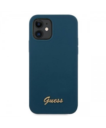 Guess GUHCP12SLSLMGBL iPhone 12 mini 5.4" blue/blue hardcase Metal Logo Script