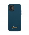 Guess GUHCP12SLSLMGBL iPhone 12 mini 5.4" blue/blue hardcase Metal Logo Script