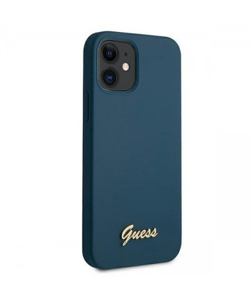 Guess GUHCP12SLSLMGBL iPhone 12 mini 5.4" blue/blue hardcase Metal Logo Script