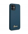 Guess GUHCP12SLSLMGBL iPhone 12 mini 5.4" blue/blue hardcase Metal Logo Script