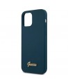Guess GUHCP12SLSLMGBL iPhone 12 mini 5.4" blue/blue hardcase Metal Logo Script