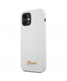 Guess GUHCP12SLSLMGWH iPhone 12 mini 5.4" white/white hardcase Metal Logo Script