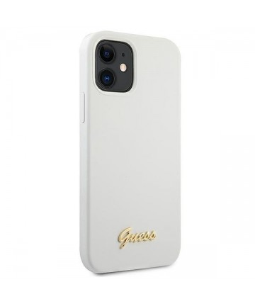 Guess GUHCP12SLSLMGWH iPhone 12 mini 5.4" white/white hardcase Metal Logo Script