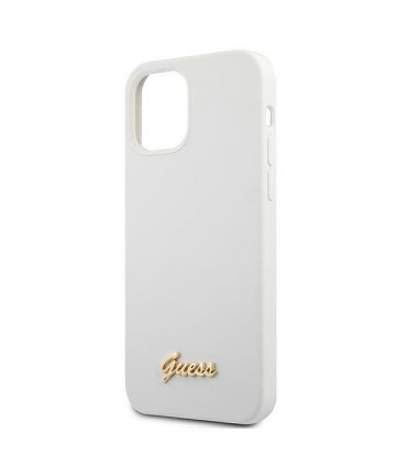 Guess GUHCP12SLSLMGWH iPhone 12 mini 5.4" white/white hardcase Metal Logo Script