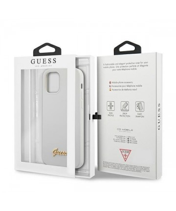 Guess GUHCP12SLSLMGWH iPhone 12 mini 5.4" white/white hardcase Metal Logo Script