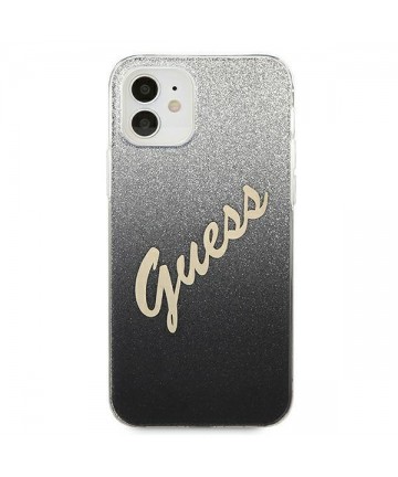 Guess GUHCP12SPCUGLSBK iPhone 12 mini 5.4" black/black hardcase Glitter Gradient Script