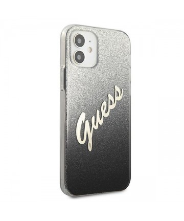 Guess GUHCP12SPCUGLSBK iPhone 12 mini 5.4" black/black hardcase Glitter Gradient Script