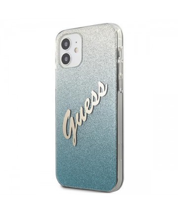 Guess GUHCP12SPCUGLSBL iPhone 12 mini 5.4" blue/blue hardcase Glitter Gradient Script