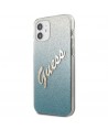 Guess GUHCP12SPCUGLSBL iPhone 12 mini 5.4" blue/blue hardcase Glitter Gradient Script