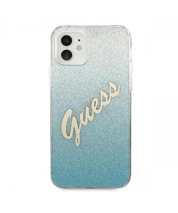 Guess GUHCP12SPCUGLSBL iPhone 12 mini 5.4" blue/blue hardcase Glitter Gradient Script