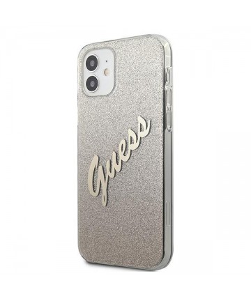 Guess GUHCP12SPCUGLSGO iPhone 12 mini 5.4" gold/gold hardcase Glitter Gradient Script