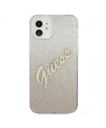 Guess GUHCP12SPCUGLSGO iPhone 12 mini 5.4" gold/gold hardcase Glitter Gradient Script