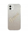 Guess GUHCP12SPCUGLSGO iPhone 12 mini 5.4" gold/gold hardcase Glitter Gradient Script