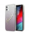 Guess GUHCP12SPCUGLSPI iPhone 12 mini 5.4" pink/pink hardcase Glitter Gradient Script