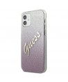 Guess GUHCP12SPCUGLSPI iPhone 12 mini 5.4" pink/pink hardcase Glitter Gradient Script