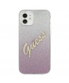 Guess GUHCP12SPCUGLSPI iPhone 12 mini 5.4" pink/pink hardcase Glitter Gradient Script