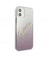 Guess GUHCP12SPCUGLSPI iPhone 12 mini 5.4" pink/pink hardcase Glitter Gradient Script