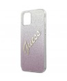 Guess GUHCP12SPCUGLSPI iPhone 12 mini 5.4" pink/pink hardcase Glitter Gradient Script