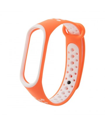 Replacment band strap for Xiaomi Mi Band 4 / Mi Band 3 Dots orange-white