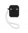Guess GUACA2LSVSBW AirPods cover black/white Silicone Vintage