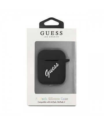 Guess GUACA2LSVSBW AirPods cover black/white Silicone Vintage