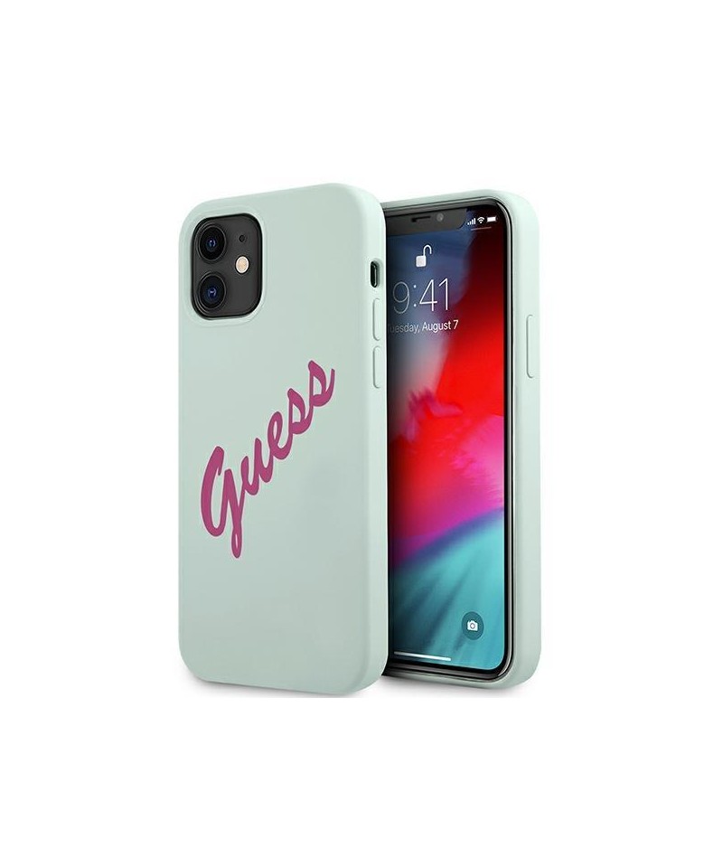 Guess GUHCP12SLSVSBF iPhone 12 mini 5.4" blue fuchsia/blue fuschia hardcase Silicone Vintage