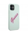 Guess GUHCP12SLSVSBF iPhone 12 mini 5.4" blue fuchsia/blue fuschia hardcase Silicone Vintage