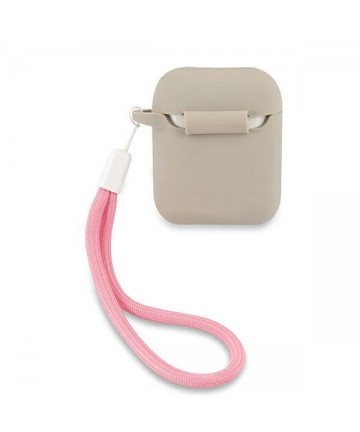 Guess GUACA2LSVSGP AirPods cover gray pink/grey pink Silicone Vintage