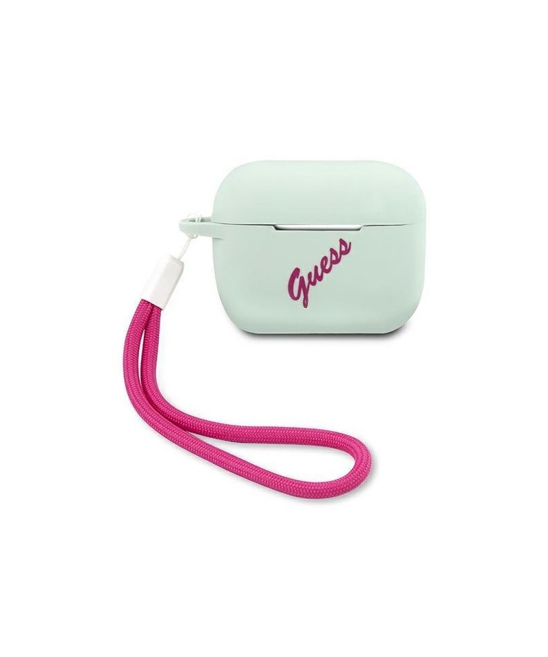 Guess GUACAPLSVSBF AirPods Pro cover blue fuchsia/blue fuschia Silicone Vintage