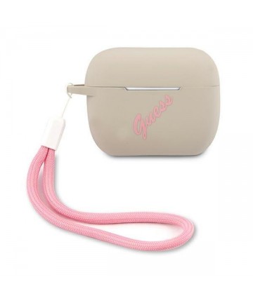 Guess GUACAPLSVSGP AirPods Pro cover gray pink/grey pink Silicone Vintage