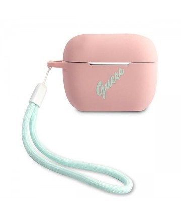 Guess GUACAPLSVSPG AirPods Pro cover rose green/pink green Silicone Vintage