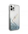 Guess GUHCP12LGLVSBL iPhone 12 Pro Max 6.7" blue/blue hardcase Glitter Vintage Script