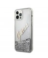 Guess GUHCP12LGLVSSI iPhone 12 Pro Max 6.7" silver/silver hardcase Glitter Vintage Script