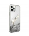 Guess GUHCP12LGLVSSI iPhone 12 Pro Max 6.7" silver/silver hardcase Glitter Vintage Script