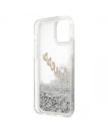 Guess GUHCP12LGLVSSI iPhone 12 Pro Max 6.7" silver/silver hardcase Glitter Vintage Script