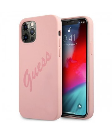 Guess GUHCP12LLSVSPI iPhone 12 Pro Max 6.7" pink/pink hardcase Script Vintage