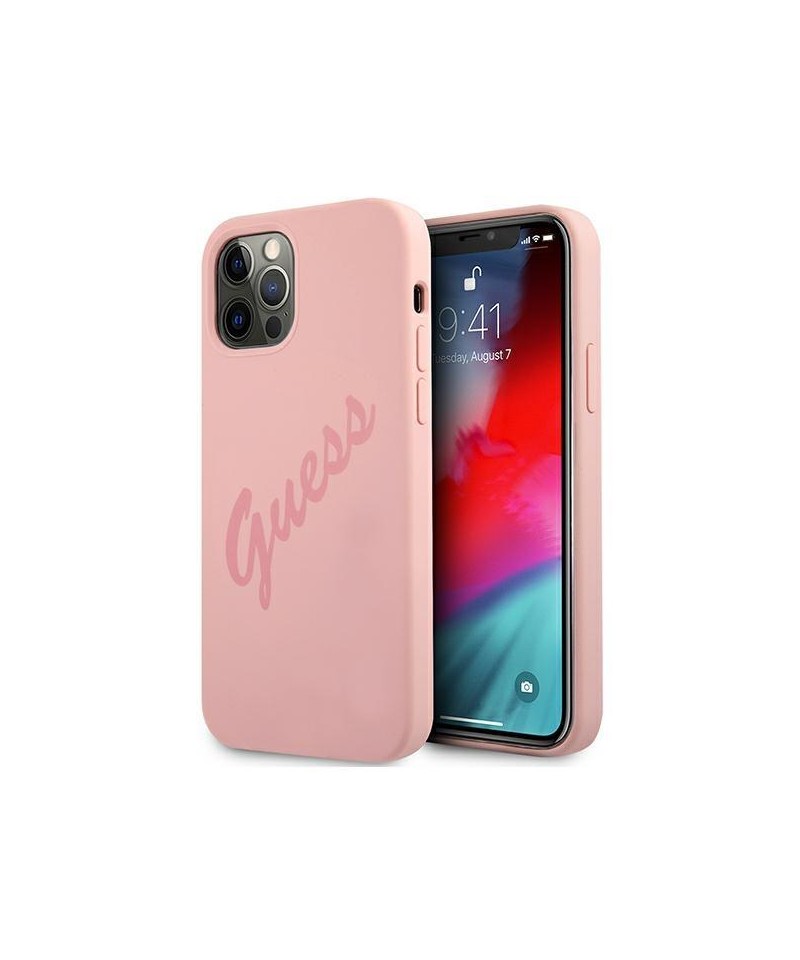 Guess GUHCP12LLSVSPI iPhone 12 Pro Max 6.7" pink/pink hardcase Script Vintage