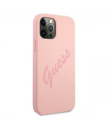Guess GUHCP12LLSVSPI iPhone 12 Pro Max 6.7" pink/pink hardcase Script Vintage