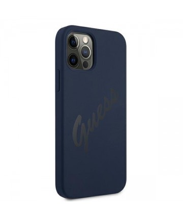 Guess GUHCP12MLSVSBL iPhone 12/12 Pro 6.1" blue/blue hardcase Script Vintage