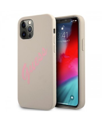 Guess GUHCP12MLSVSGP iPhone 12/12 Pro 6.1" gray pink/grey pink hardcase Silicone Vintage