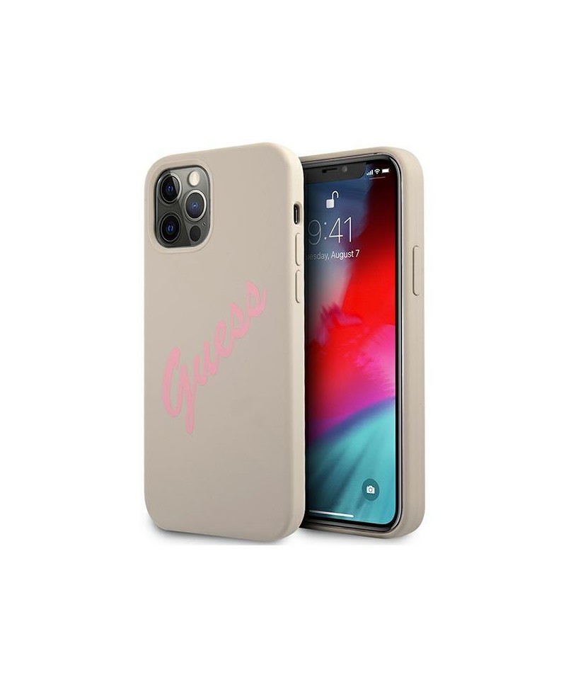 Guess GUHCP12MLSVSGP iPhone 12/12 Pro 6.1" gray pink/grey pink hardcase Silicone Vintage