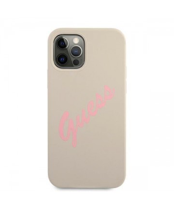 Guess GUHCP12MLSVSGP iPhone 12/12 Pro 6.1" gray pink/grey pink hardcase Silicone Vintage