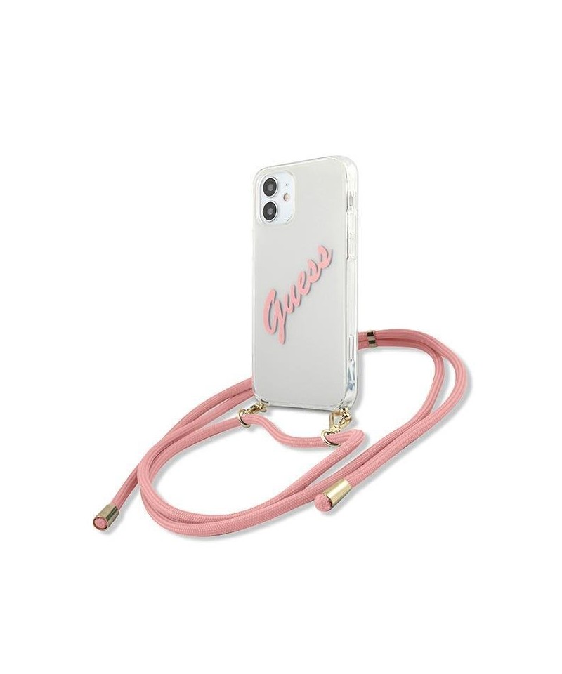 Guess GUHCP12SCRTVSPI iPhone 12 mini 5.4" pink/pink hardcase Script Vintage
