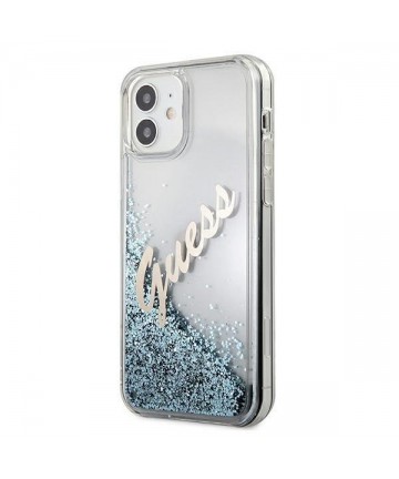 Guess GUHCP12SGLVSBL iPhone 12 mini 5.4" blue/blue hardcase Glitter Vintage Script