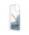 Guess GUHCP12SGLVSBL iPhone 12 mini 5.4" blue/blue hardcase Glitter Vintage Script